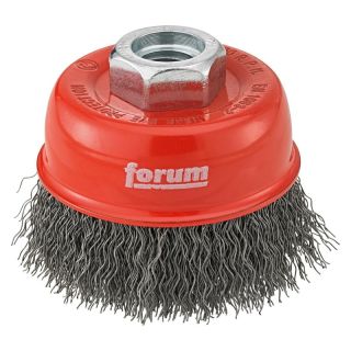 Perie oala Forum, fir ondulat otel 0.3mm, M14, 80mm