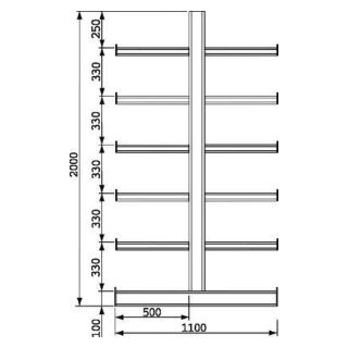 Raft cu console Meta ATLAS ST 4050mm pe 2 parti