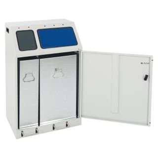 Cos de gunoi Stumpf 30+60L gri cu pedala