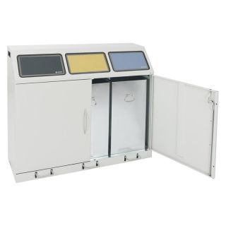 Cos de gunoi Stumpf 3x70L gri cu pedala