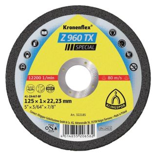 Disc taiere inox/otel Klingspor Z 960 TX SPECIAL, 125x22.23x1mm
