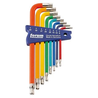 Set chei torx in L cu cap sferic Forum, TX9-TX40, 8 piese