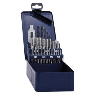 Set tarozi de mana Forum, HSS DIN352, preliminar, M3-M12 + burghie HSS DIN338, 2.5-10.2mm, 29 piese