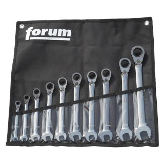 Set chei combinate cu clichet reversibil, 8-24mm, 10 piese